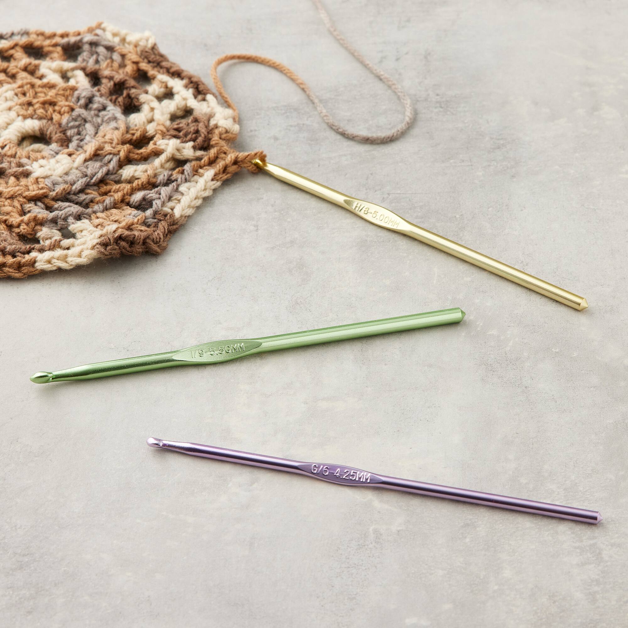 Anodized Aluminum Crochet Hook Set by Loops & Threads®, G-I
